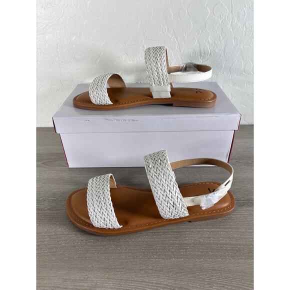Issac Mizrah Live  Rosalyn Women’s White Brown Sandals Size 7.5- NIB - Picture 2 of 8
